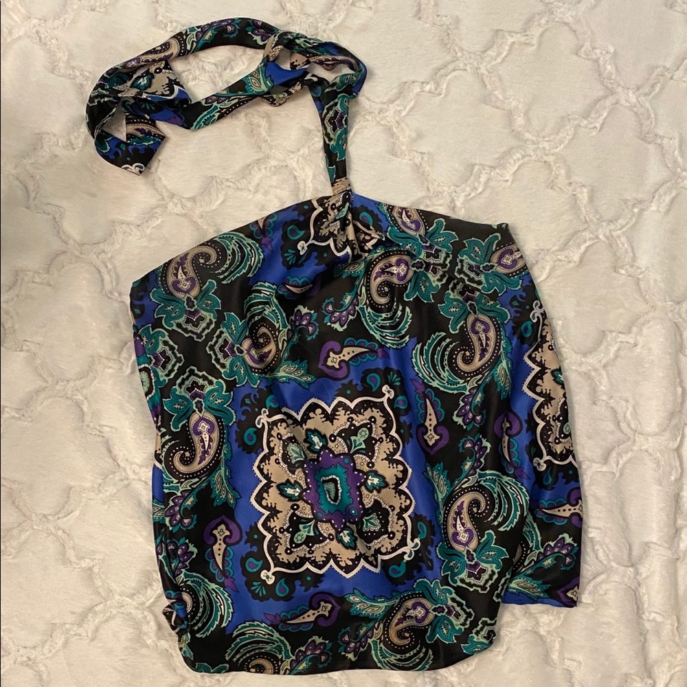 Strapless / halter top. Multi color  Sz L